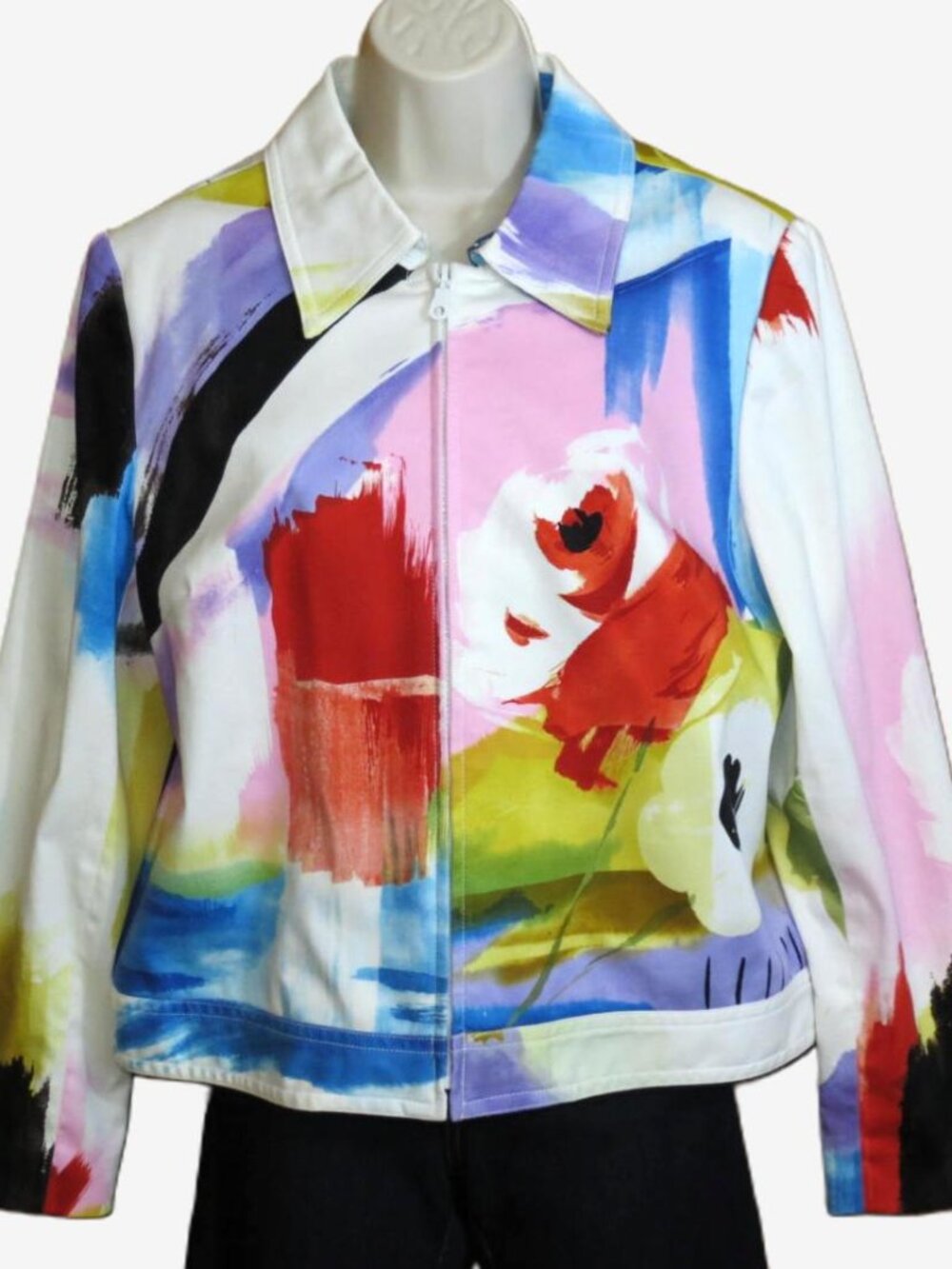 Anthracite Multicolored Jacket Full Zip Lined Bomber Size 14P